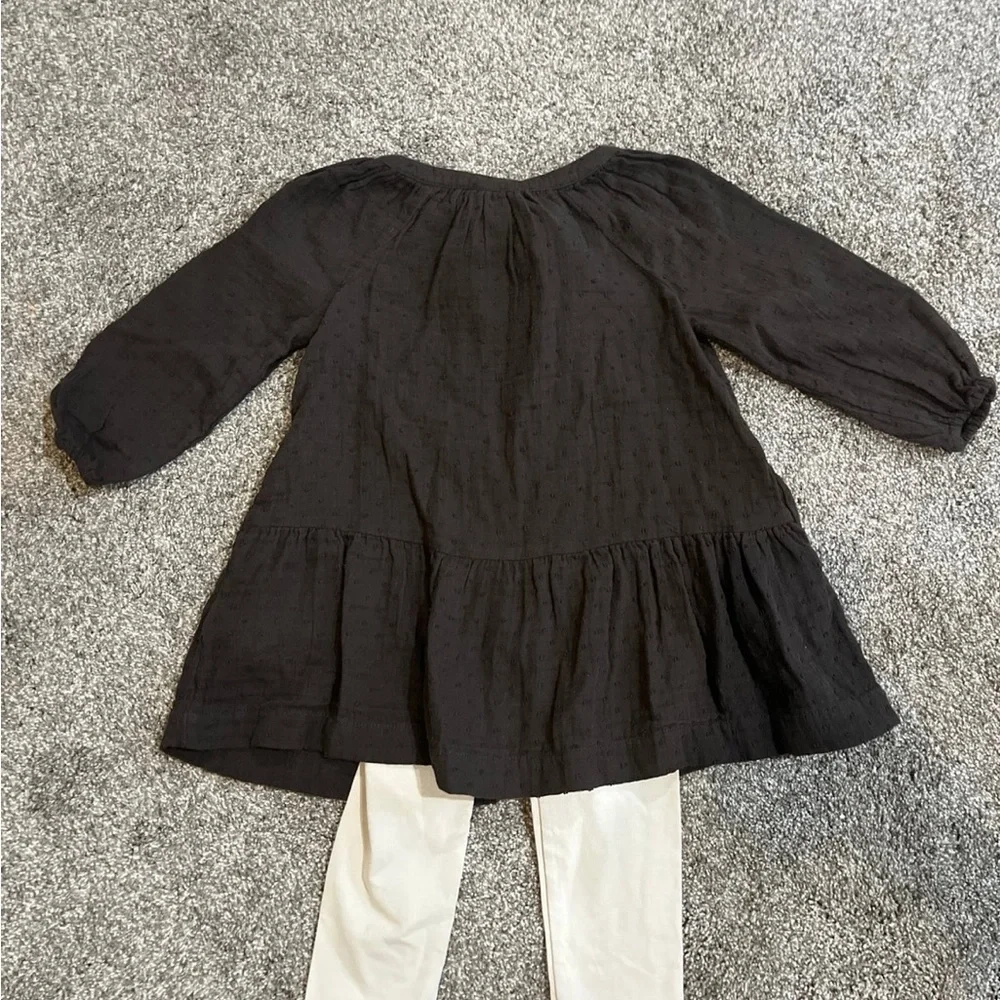 NWT BABY GAP Matching Set/ Dress And Leggings Brown/ Cream Girls Toddler 2T